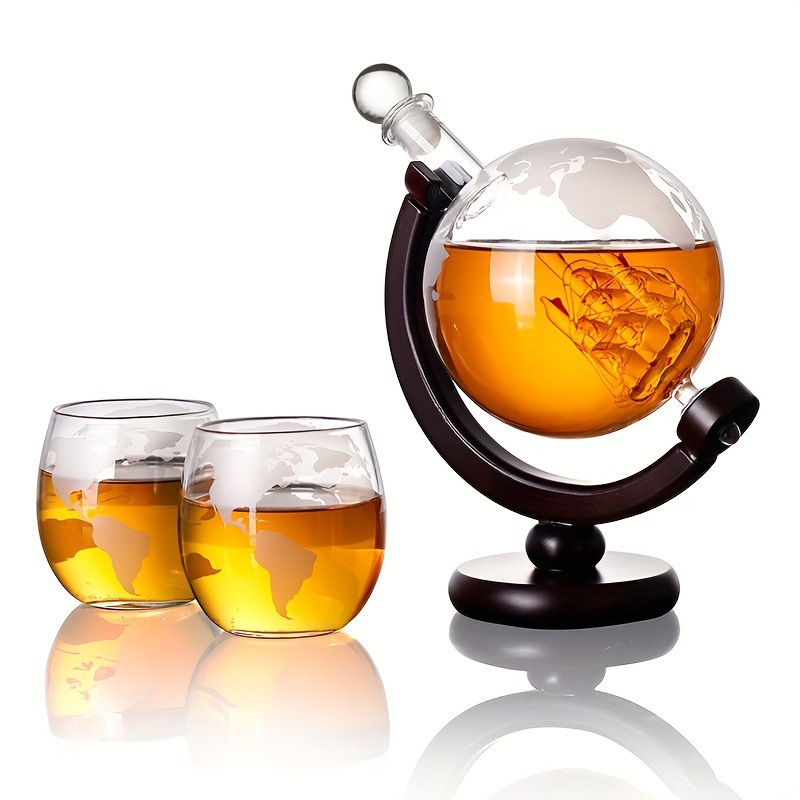 Decanter Globe Set - Globus-Dekanter Segelboot-Whiskey-Glas-Spender mit Karten-Weinset als Geschenk
