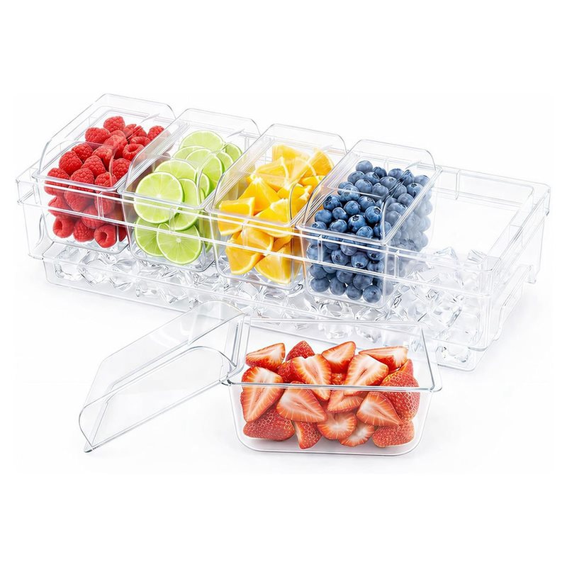 Garnish Tray Set - DTA4 – Für Barbedarf, transparente Servierplatte,