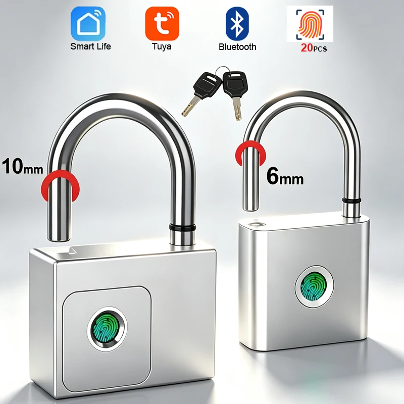 Home Bargains - Fingerabdruck-Vorhängeschloss Bluetooth Smart Home Türschloss 20