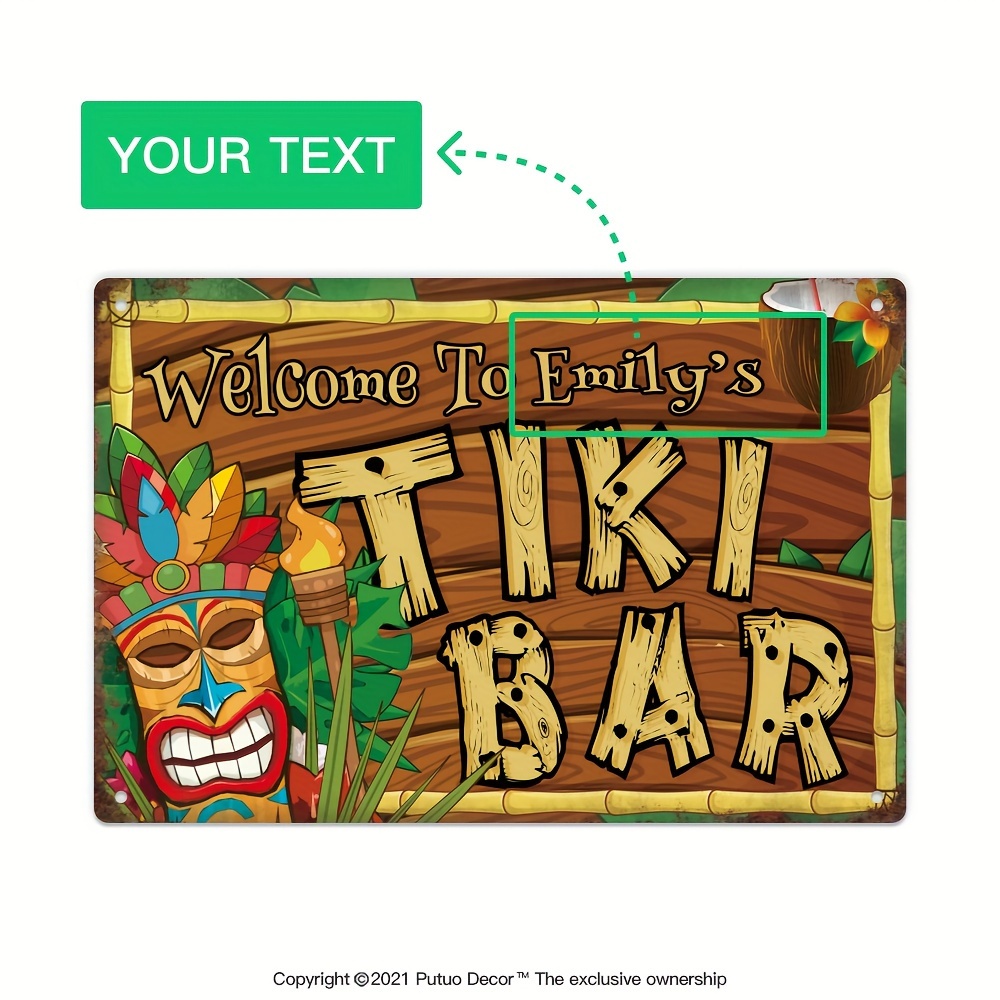 Individuelles Tiki-Bar-Schild, – Home Bar Accessories Bewertung und Preis