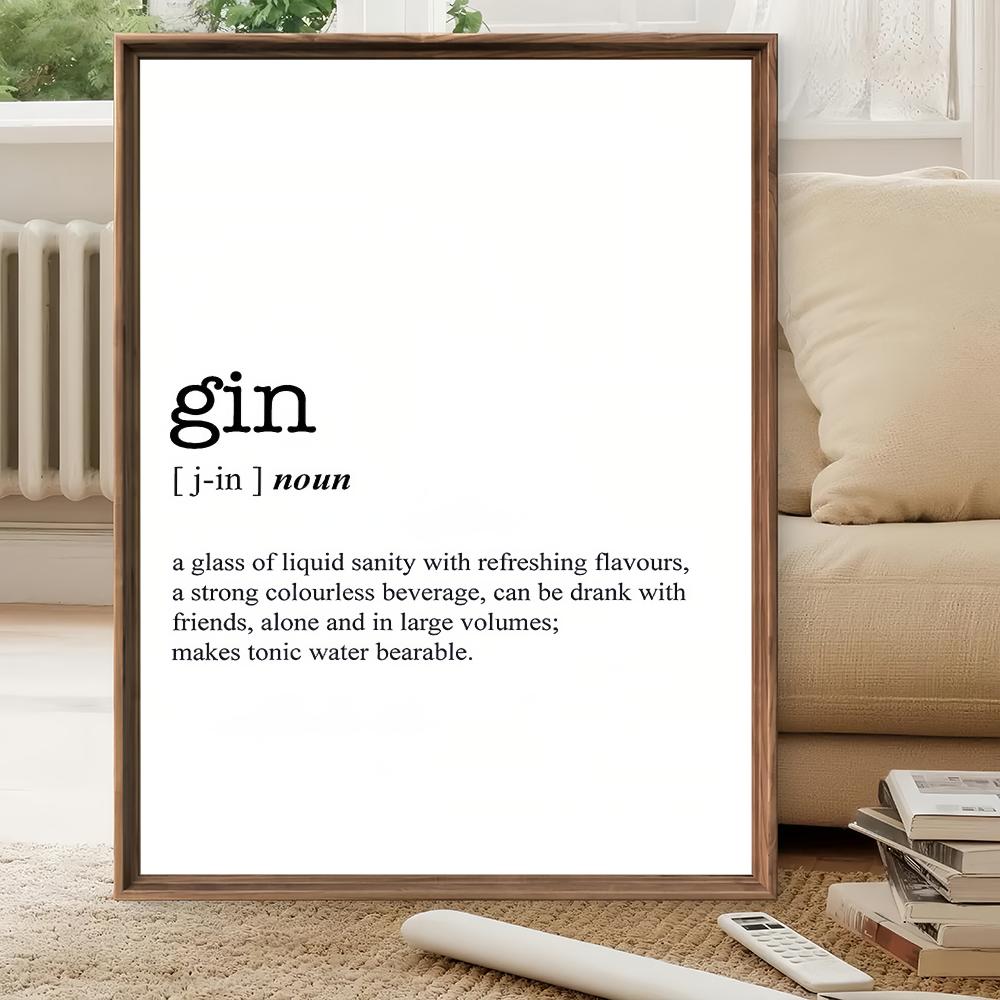 GIN Wortdefinition HD Wandkuns – Home Bar Word Bewertung und Preis