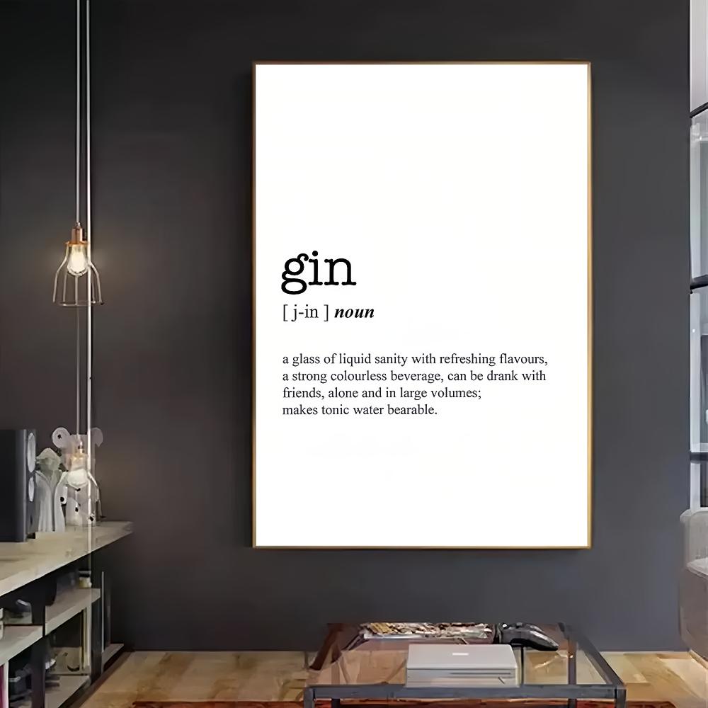 GIN Wortdefinition HD Wandkuns – Home Bar Word Bewertung und Preis