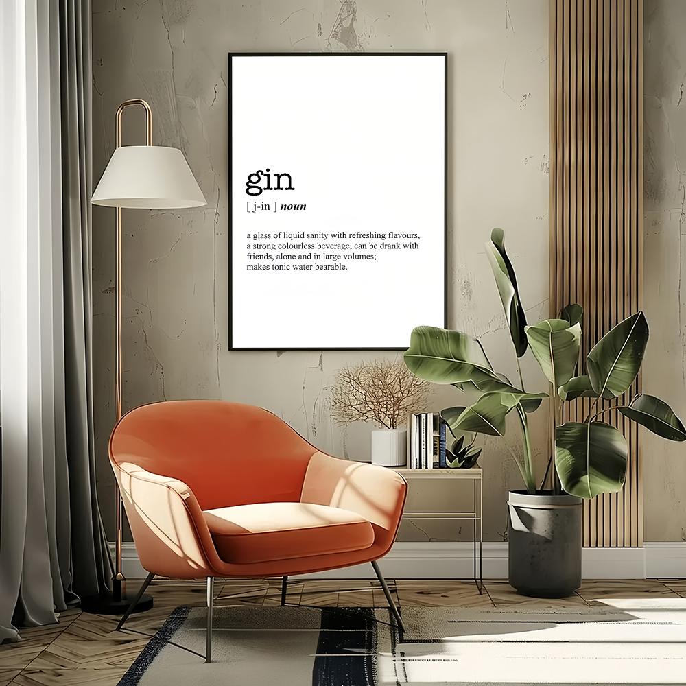 GIN Wortdefinition HD Wandkuns – Home Bar Word Bewertung und Preis