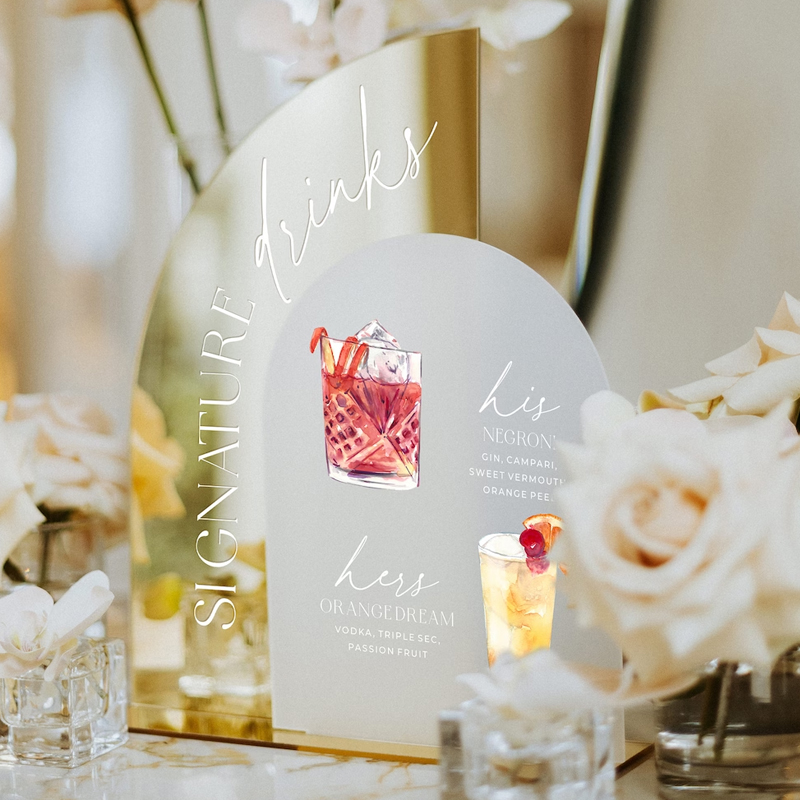 Gold Spiegel Hochzeit Bar Menü – Cocktail Recipe Book Bewertung und Preis